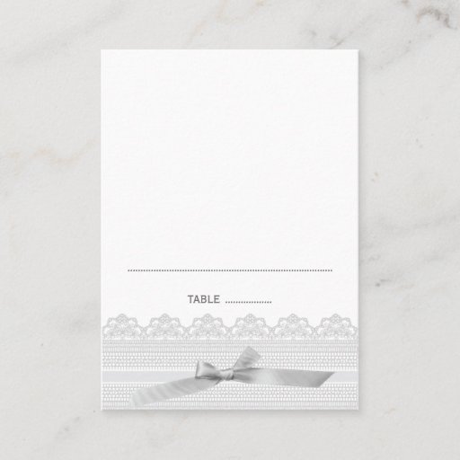 Customizable Lace and Ribbon Place cards Business Card