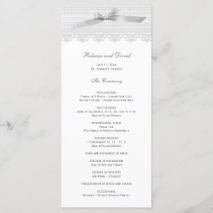 Lace and Ribbon wedding programs