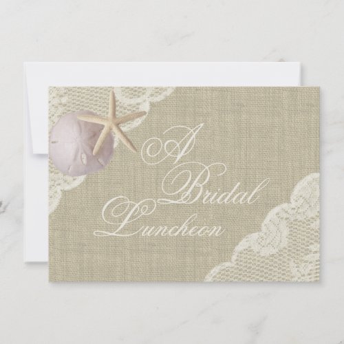 Lace and Starfish Bridal Luncheon Invite