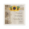 Lace and sunflowers on wood wedding