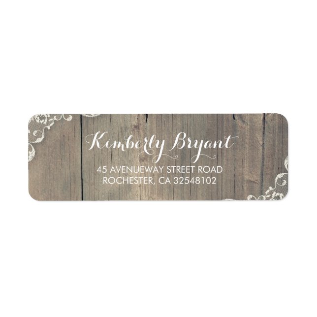 Lace and Wood Rustic Label (Front)