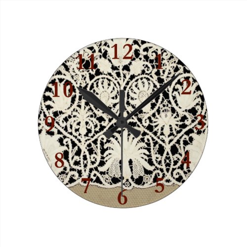 Lace Antique Sophisticated Style Contemporary Round Clock