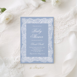 Lace Baby Shower Boy Invitation