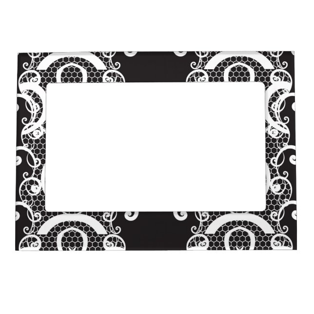 Lace background 1 magnetic picture frame (Front)