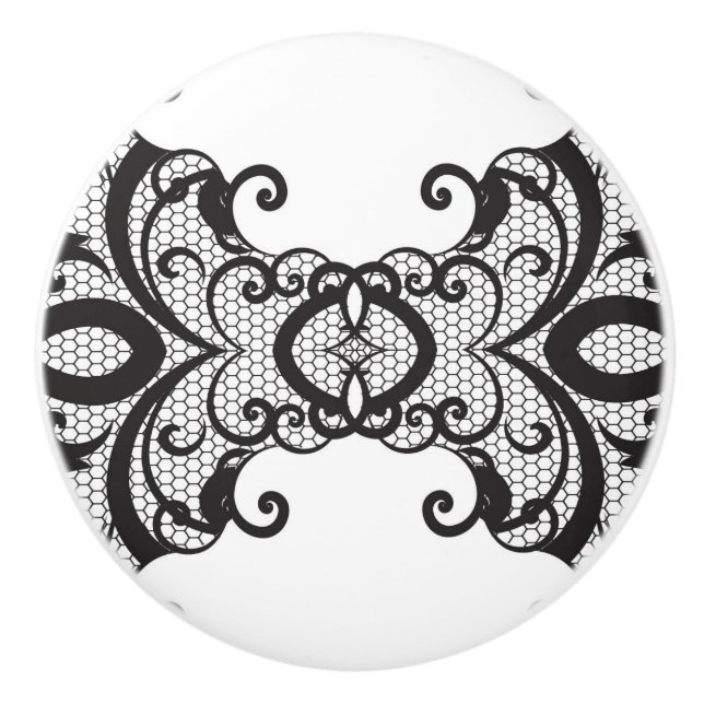 Lace background 2 ceramic knob (Front)