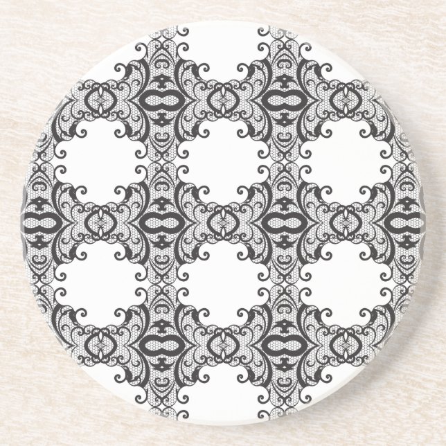 Lace background 2 drink coaster (Front)