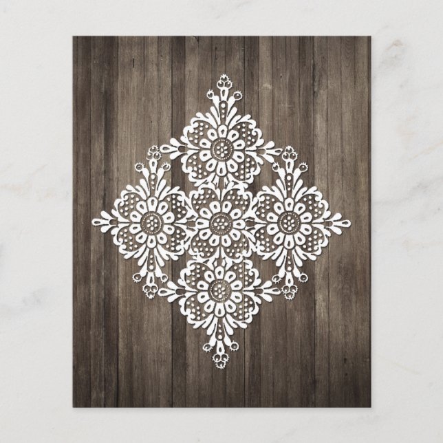Lace  & Barn Wood Scrapbook Paper (Front)