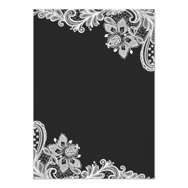 Lace Black And White Bridal Shower Invitation