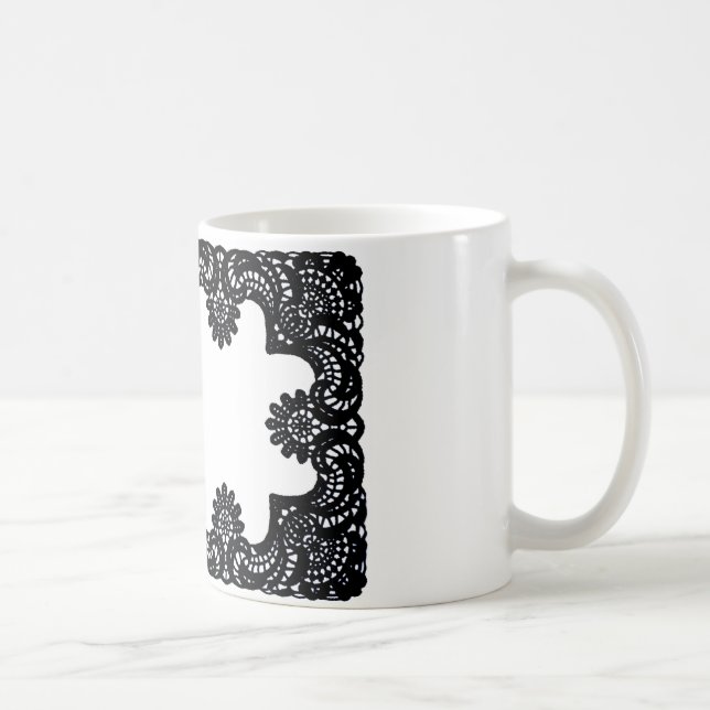 Lace Black & White The MUSEUM Zazzle Gifts Coffee Mug (Right)