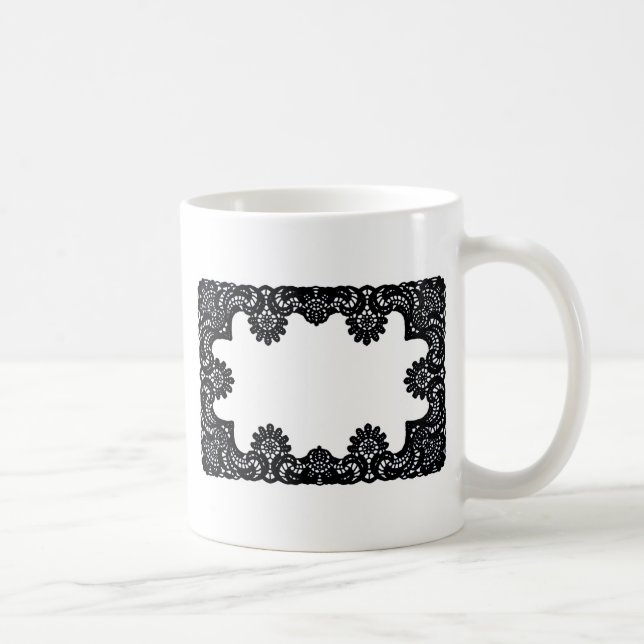 Lace Black & White The MUSEUM Zazzle Gifts Coffee Mug (Right)
