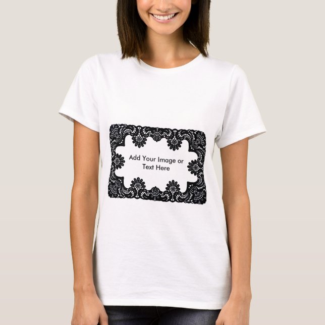 Lace Black & White  The MUSEUM Zazzle Gifts T-Shirt (Front)