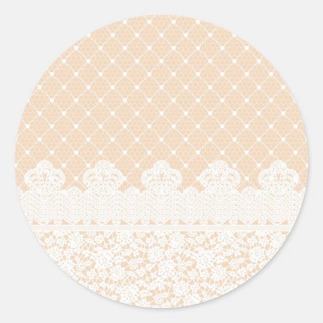 Lace Border Classic Round Sticker (Front)