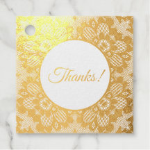 Lace Border Foil Favor Tags