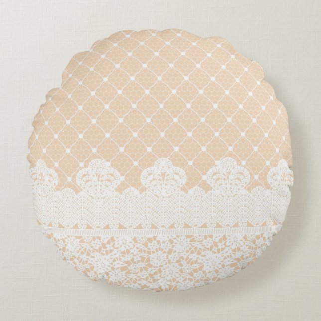 Lace Border Round Pillow (Front)