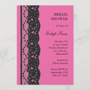 Lace Bridal Shower (fuchsia) Invitation