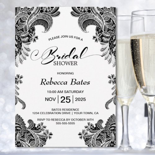 Lace Bridal Shower Invitation