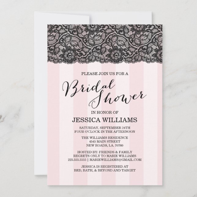 Lace Bridal Shower Invitation (Front)