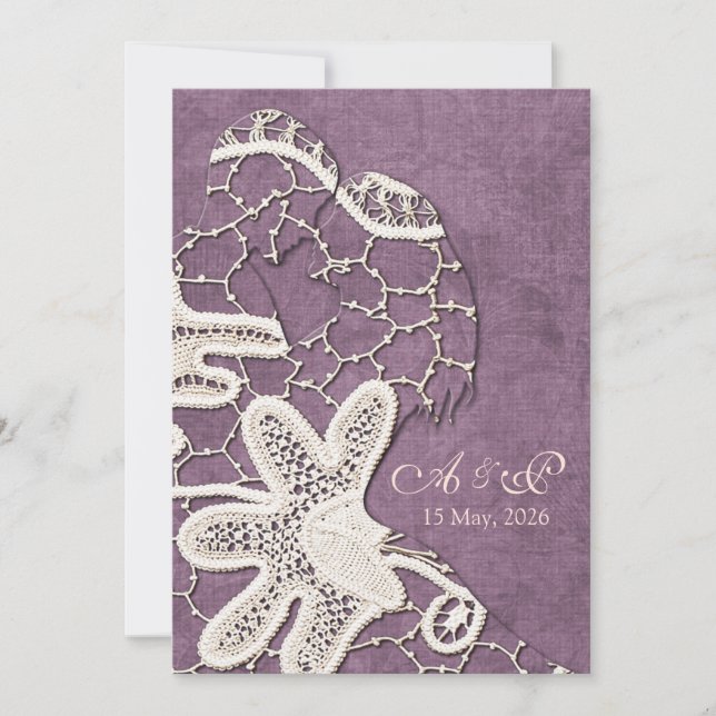 Lace Bride&Groom Wedding Invite (Front)