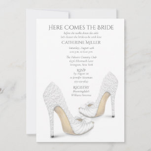 Lace Bride Shoes Bridal Shower Invitation