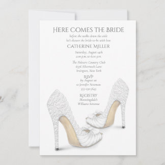 Lace Bride Shoes Bridal Shower Invitation