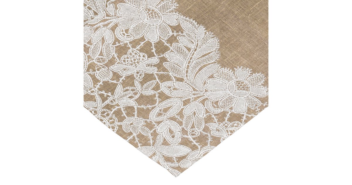 Lace & Burlap Table Runner Zazzle