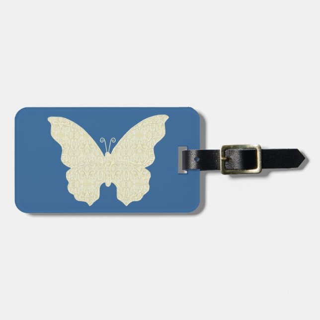 Lace Butterfly Luggage Tag (Front Horizontal)