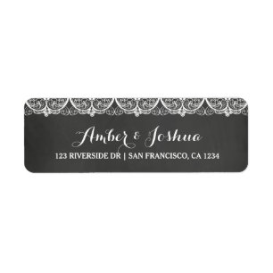 Lace Chalkboard Typography Return Address Label