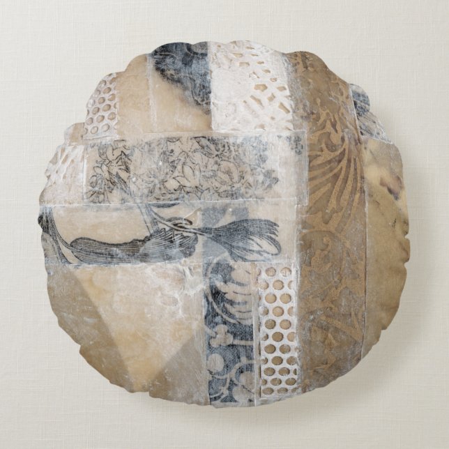 Lace Collage I Round Pillow (Front)