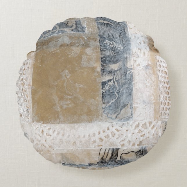 Lace Collage II Round Pillow (Front)