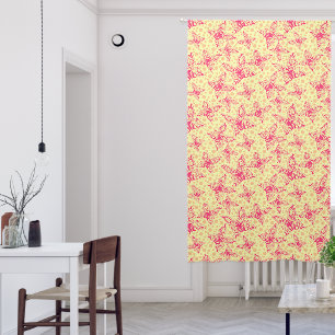 lace crimson butterflies on yellow polka dot  blackout curtains