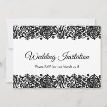 Lace custom Wedding Invitation double sided