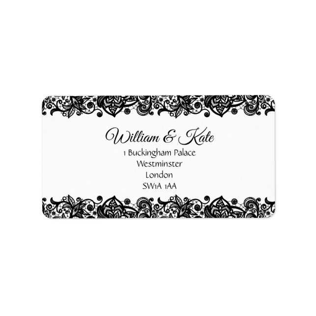 Lace custom Wedding return address labels (Front)