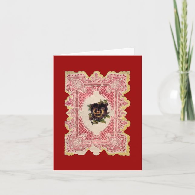 Lace Cut-Out Valentine Holiday Card (Front)