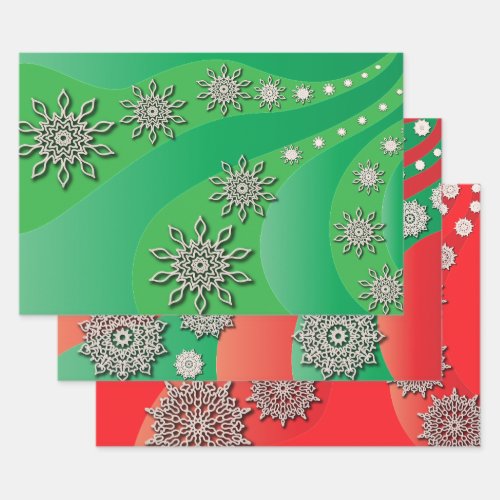 Lace Cutout Paper Snowflakes Wrapping Paper