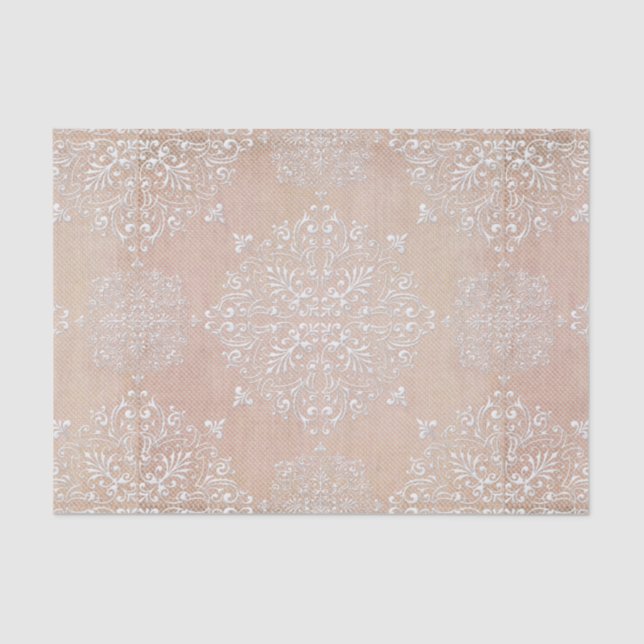 Lace Damask Diamond Pattern Tissue Paper (Front)