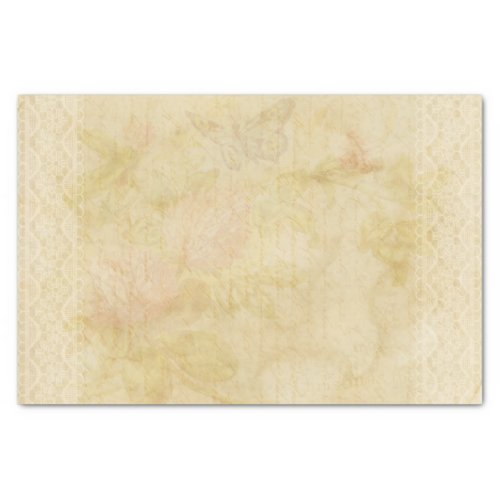 Lace Decoupage Vintage Ephemera Floral Script Tissue Paper