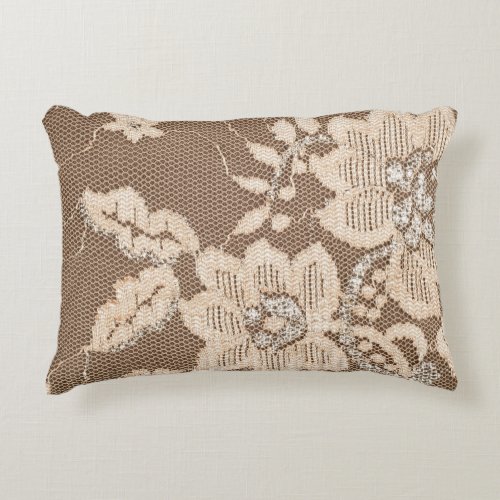 Lace Delicacy White Fabric Artistry Accent Pillow