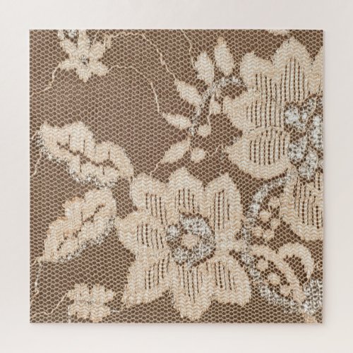 Lace Delicacy White Fabric Artistry Jigsaw Puzzle