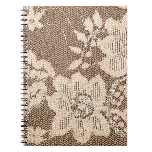Lace Delicacy White Fabric Artistry Notebook