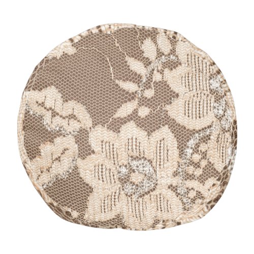 Lace Delicacy White Fabric Artistry Pouf