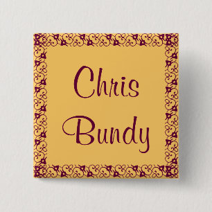 Lace Design Name Tag Pin