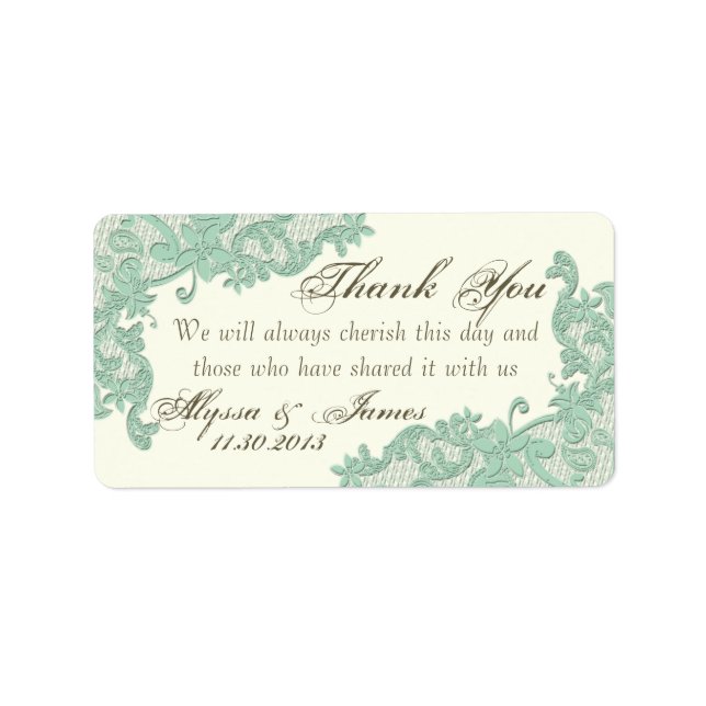 Lace Design Thank You Label (Front)
