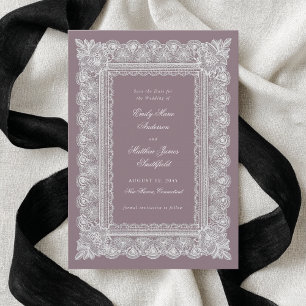 Lace Doily Powder Pink Vintage Style Photo Wedding Save The Date