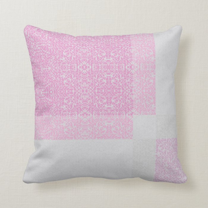 Lace Effect Pastel Pink Geometric Pillow 2 Pattern