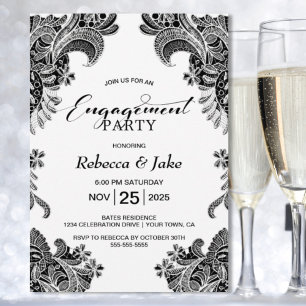 Lace Engagement Party Invitation