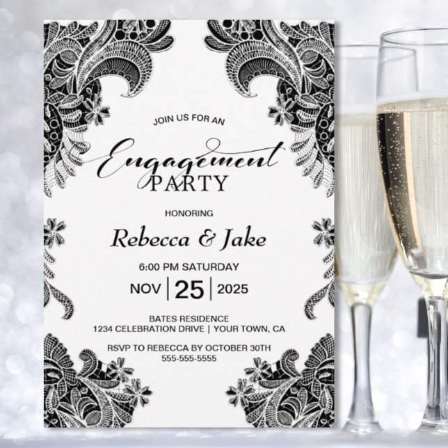 Lace Engagement Party Invitation (Creator Uploaded)