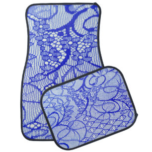 Lace fabric in blue. Royal Blue Couture Lace Patch Car Floor Mat