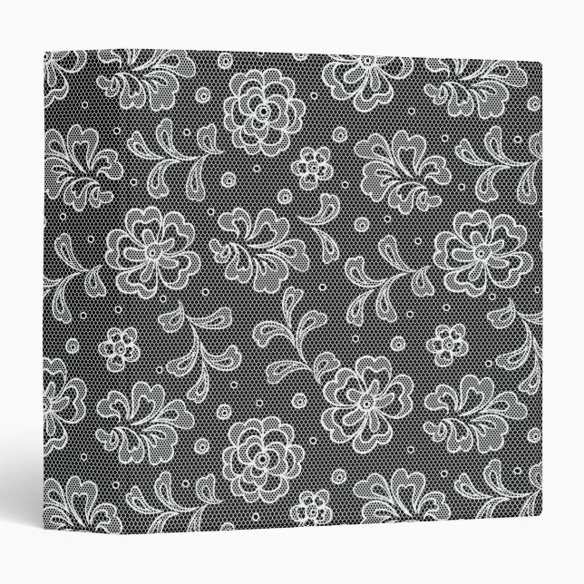 Lace fabric pattern 1 3 ring binder (Front/Spine)