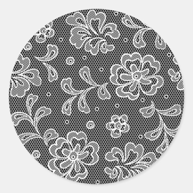 Lace fabric pattern 1 classic round sticker (Front)