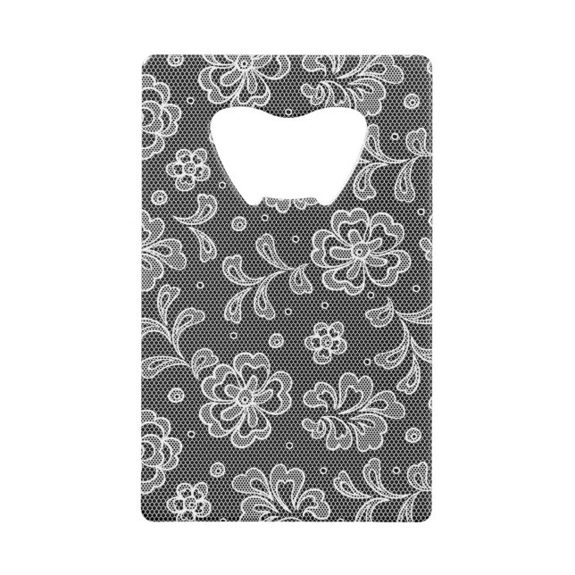 Lace fabric pattern 1 credit card bottle opener (Front)